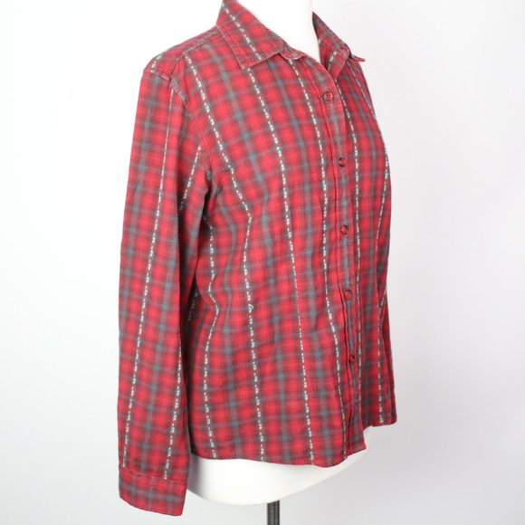 Woolrich Womens Medium Plaid Embroidered Button Down Shirt - Picture 2 of 5